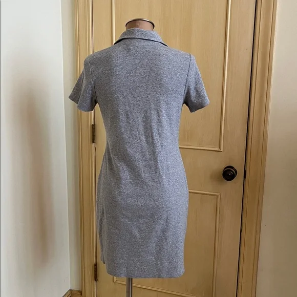 HELLO KITTY by Sanrio Polo Johnny Collar Stretch Rib Knit Grey Short SL Dress XL - Picture 4 of 16